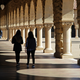 Students at Stanford University campus in Santa Clara, California.